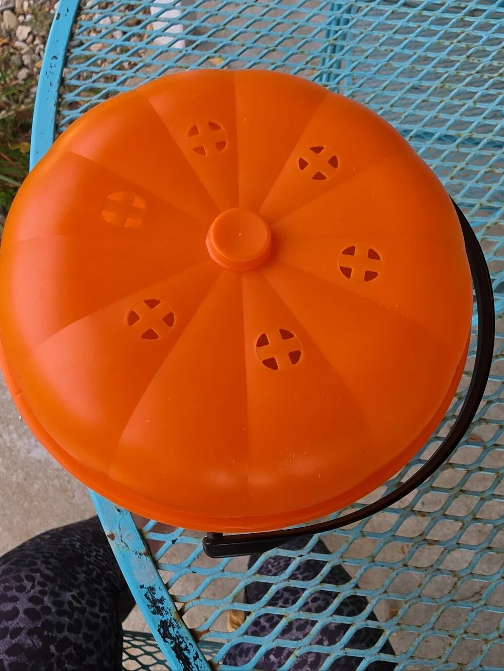 McDonalds 1986 Halloween McGoblin Orange Pumpkin Bucket Pail with Lid & Bail EUC